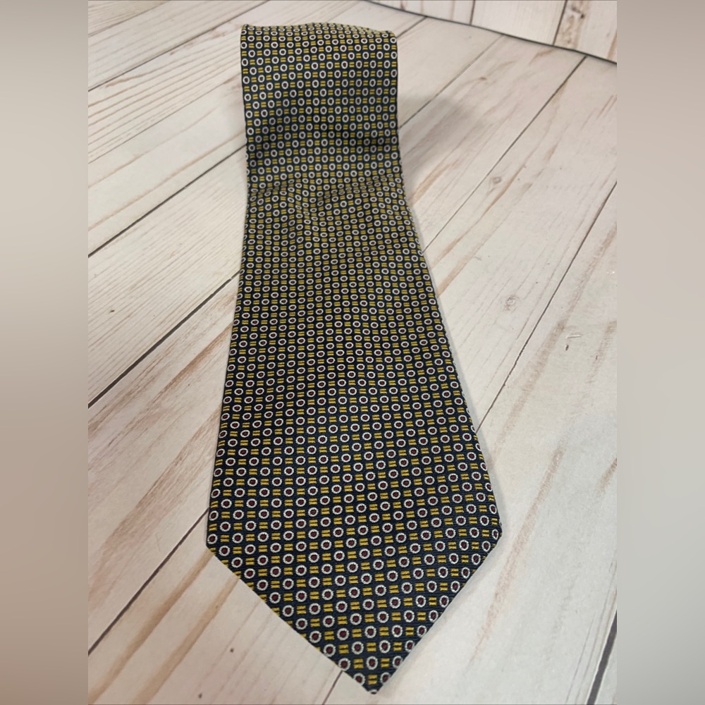Lauren Ralph Lauren Tie Blue Geometric Silk Necktie 59x3.75